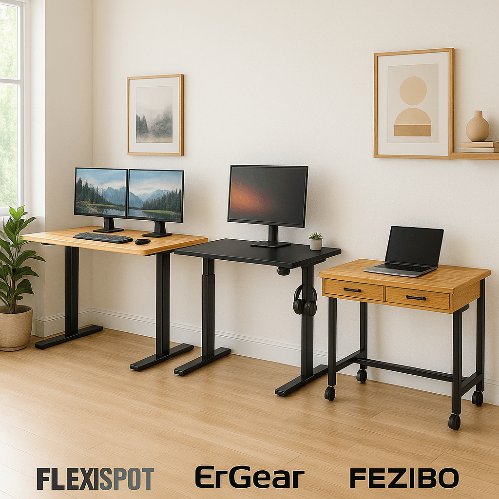 Best Mid-Size Electric Standing Desks in 2025: FLEXISPOT EN1 vs ErGear vs FEZIBO Compared